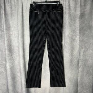 Violets & Roses Black and White Checkered Pants with Zip Front Pockets - 4/27